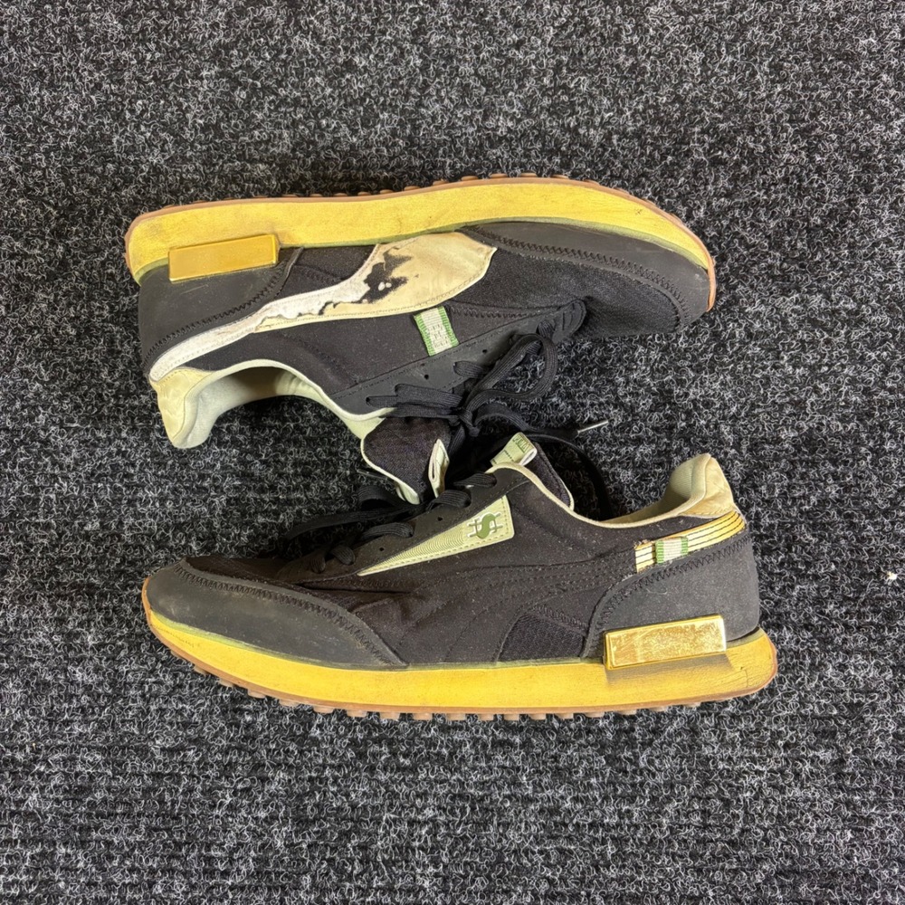 Puma Future Rider BIG SPENDER Black Pale Green Gold Sneakers men 12
